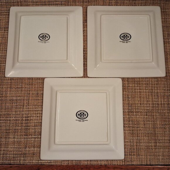 BIA APPETIZER SQUARE PLATES 7-1/4" BY 7-1/4" WHITE Set of 3 - Picture 4 of 8
